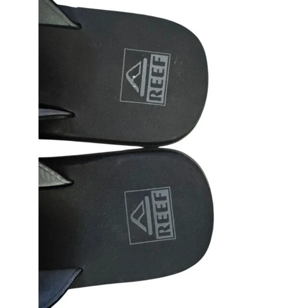 NWOT Reef Fanning Mens Black Grey Flip Flop Sandals Size 9